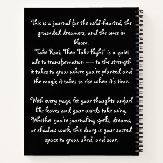 Take Root, Then Take Flight Notitieboek (Achterkant)