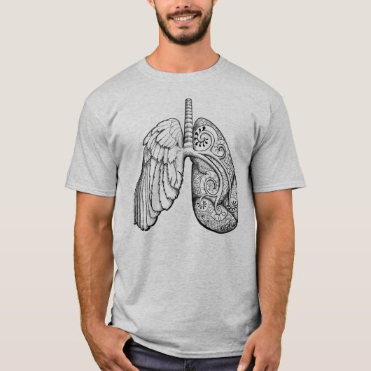 'Take the Air' - paisley long met vleugel T-shirt (Voorkant)