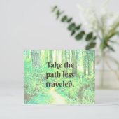 Take the path less traveled postcard briefkaart (Staand voorkant)