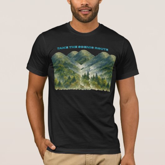 Take the Scenic Route – Mountain Adventure T-Shirt (Voorkant)