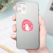 "Take Time" schattige hond geïllustreerd donkerroz Sticker (Telefoon)