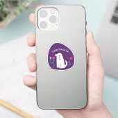 "Take Time" schattige hond geïllustreerd paarse tu Sticker (Telefoon)
