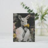 Take Time To Smell The Flowers Deer Collage Briefkaart (Staand voorkant)