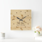 Take Time Wood Background Acrylic Wall Clock Vierkante Klok (Huis)