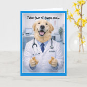 Take Two Dog Bones Get Well Card DBA-1 Kaart (Gele Bloem)