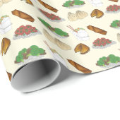 Takeaway Chinese Restaurant Takeout Food Cuisine Cadeaupapier (Rol Hoek)