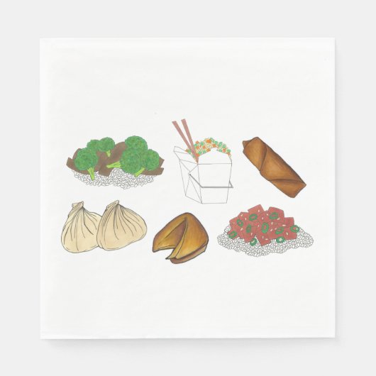 Takeaway Chinese Restaurant Takeout Food Cuisine Servet (Voorkant)