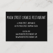 Takeaway Chinese Restaurant Takeout Food Cuisine Visitekaartje (Achterkant)