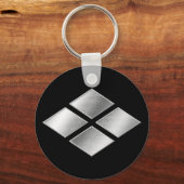 Takeda Clan Kamon Silver Chrome Sleutelhanger (Voorkant)
