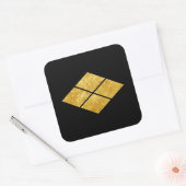 Takeda kamon Japanse samurai clan faux gold Vierkante Sticker (Envelop)