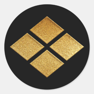 Takeda Kamon Takeda Bishi in Gold Ronde Sticker