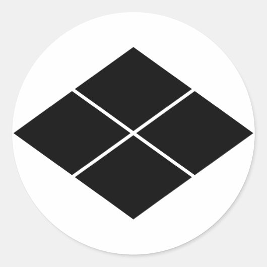 Takeda rhombus ronde sticker (Voorkant)
