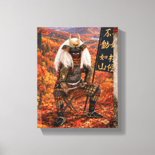 Takeda Shingen Samurai-pantser Herfst 8x10 Canvas Afdruk