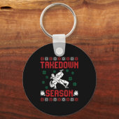 Takedown Season Girls Wrestling Ugly Sweater Chris Sleutelhanger (Voorkant)