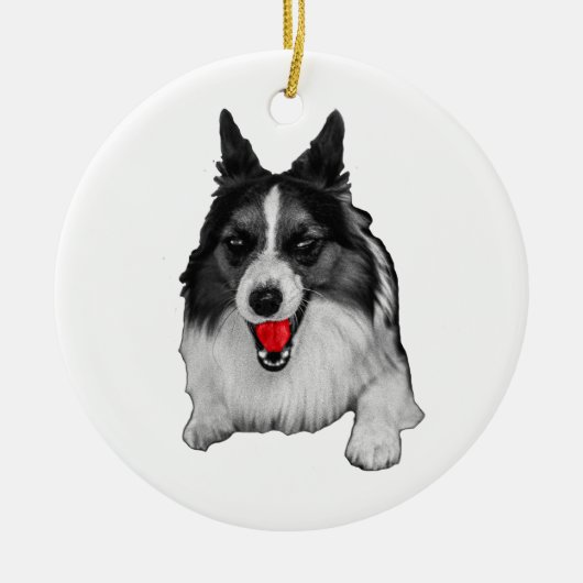 Takelicht, vrolijke tong keramisch ornament (Voorkant)
