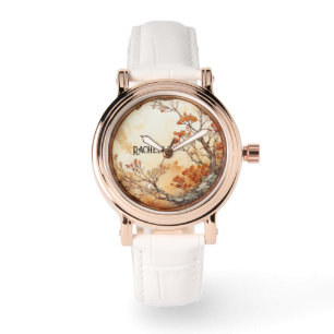 Takelkrans met oranje bloemen horloge
