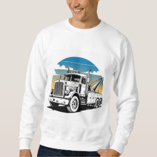 " takelwagen in vetgedrukte lijnen met Retro Sunse Trui