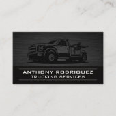Takelwagen | Zwarte metalen achtergrond Visitekaartje (Voorkant)