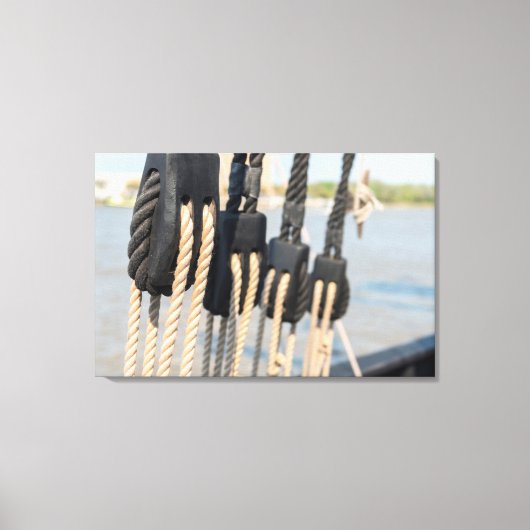 Takelwerk van een schip canvas afdruk (Voorkant)
