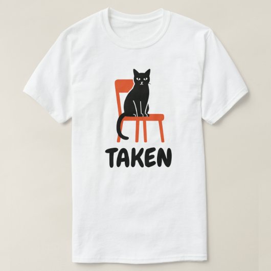 Taken Black Cat Design T-shirt (Design voorkant)