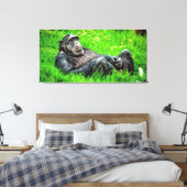 Take'n It Easy Cool Chimp Unieke Elegante Fotokuns Canvas Afdruk (Insitu (Slaapkamer))