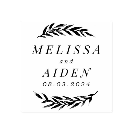 Taken met Paar Trouwdatum Rubberstempel (Afrduk)