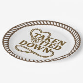 Taken & Tied Down Country Westerne Bachelorette Papieren Bordje (Gekanteld)