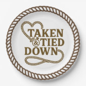 Taken & Tied Down Country Westerne Bachelorette Papieren Bordje (Voorkant)