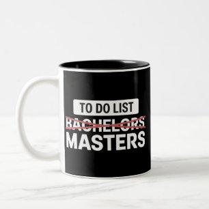 Takenlijst Bachelor Masterdiploma Hogeschool Cijfe Tweekleurige Koffiemok
