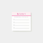 takenlijst, bevestigingschecklist roze rand post-it® notes (Voorkant)