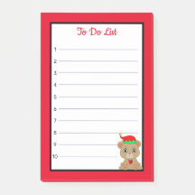 Takenlijst Cute Bear Elf op rood en wit gestreept