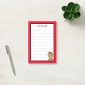 Takenlijst Cute Beer Elf op rood en wit geruit Post-it® Notes (Kantoor)