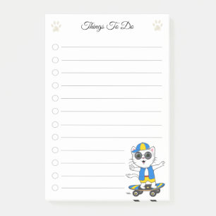Takenlijst & Cute Skater Kat Post-it Notities Post-it® Notes