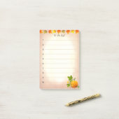 Takenlijst, herfstbladeren & pompoen op rol post-it® notes (Op bureau)