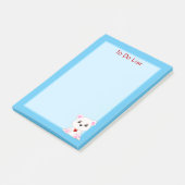 Takenlijst ijsbeer op lichtblauw post-it® notes (Schuin)