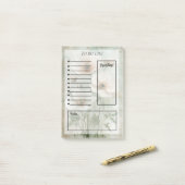 Takenlijst met lichtroze en witte bloemen post-it® notes (Op bureau)