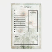 Takenlijst met lichtroze en witte bloemen post-it® notes (Voorkant)