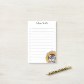 Takenlijst & Mooie Hond met Zonnebloemnotities Post-it® Notes (Op bureau)