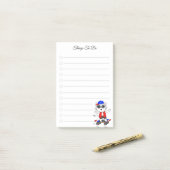 Takenlijst & Mooie Skaterkat Post-it® Notes (Op bureau)
