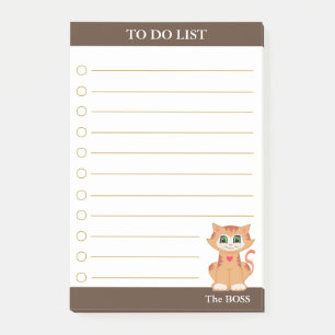 Takenlijst & Mooie Tabbykat Post-it® Notes