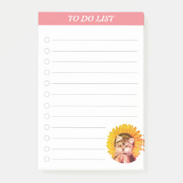 Takenlijst & Mopshond met zonnebloem Post-it-notit Post-it® Notes