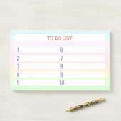 Takenlijst op Pastelkleuren Post-it® Notes (Op bureau)