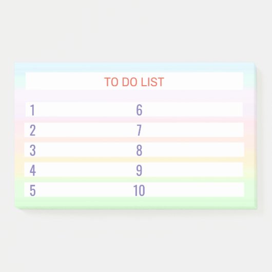 Takenlijst op Pastelkleuren Post-it® Notes (Voorkant)