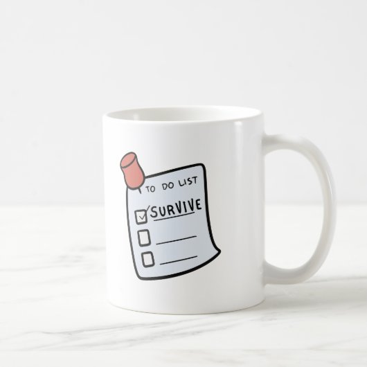 Takenlijst: Overleven Mug Koffiemok (Rechts)