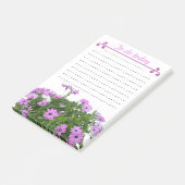 Takenlijst - paarse bloemen post-it® notes (Schuin)