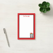 Takenlijst Panda Beer Elf op Rood & Wit Post-it® Notes (Kantoor)