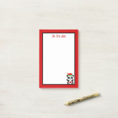Takenlijst Panda Beer Elf op Rood & Wit Post-it® Notes (Op bureau)