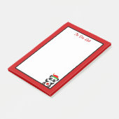 Takenlijst Panda Beer Elf op Rood & Wit Post-it® Notes (Schuin)