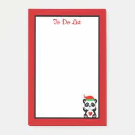 Takenlijst Panda Beer Elf op Rood & Wit Post-it® Notes