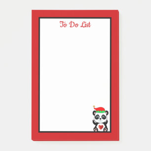 Takenlijst Panda Beer Elf op Rood & Wit Post-it® Notes